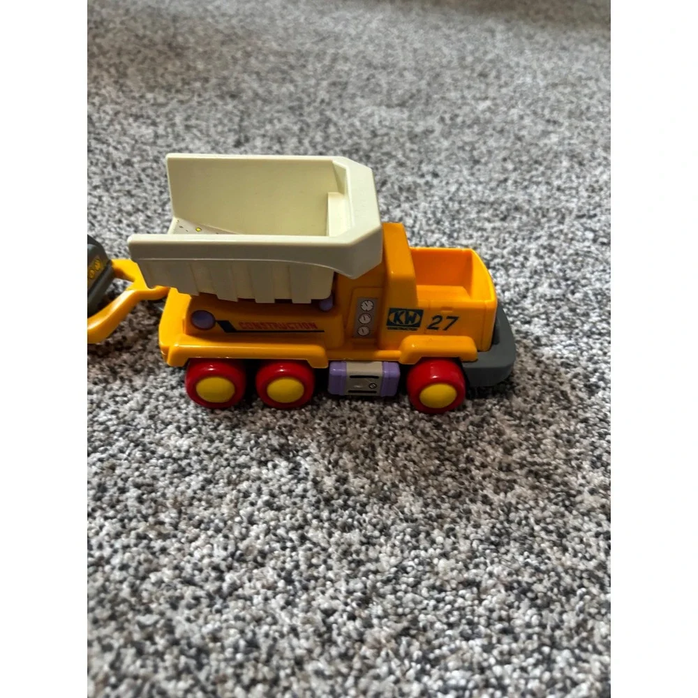 Vintage KW Construction Truck Set 1980s Cement Mixer Excavator Dump Truck 3pc